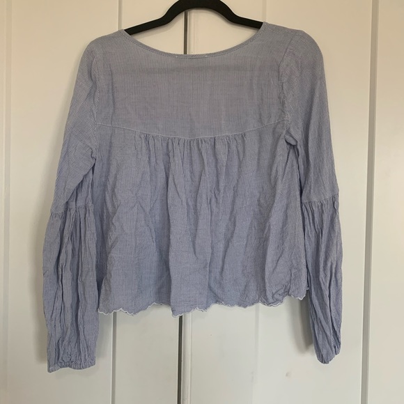 Hollister Long-Sleeved Striped Blouse with Embroidery - Picture 2 of 3